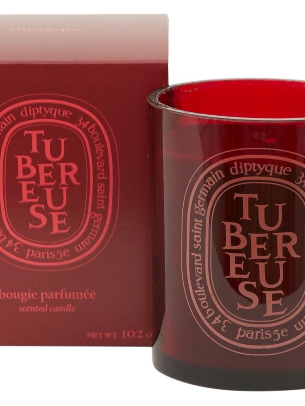 Diptyque Tubereuse Scented Candle - Deep Red Glass